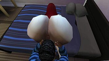 black man fucks redhead white woman in her room with big cock