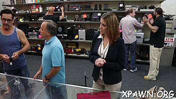 Amateur shop staff getting it on in the backroom