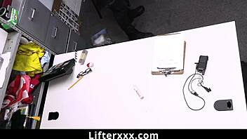 i'm holly day, caught shoplifting, and officer dorian makes a deal with me involving blowjob and more