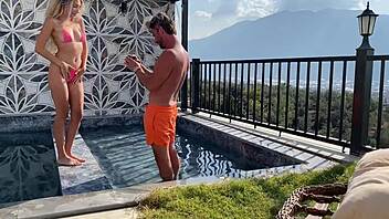 Hot amateur couple gets steamy with outdoor sex action.