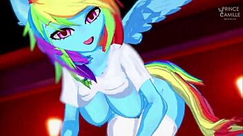 Rainbow Dash invites you to ride after groping in My Little 18+ Pony.