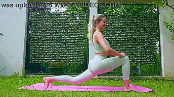 Feeling Alive with Sexy Outdoor Yoga by Stella Cardo in Stunning Blonde Action