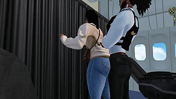 black cop searches and fucks muslim woman on an airplane