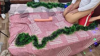 at christmas, i sucked my big ass stepmom's pussy and ass in a homemade scene