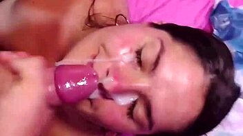 Watch This Brunette BBW Suck and Get a Hot Cum Facial on Webcam.
