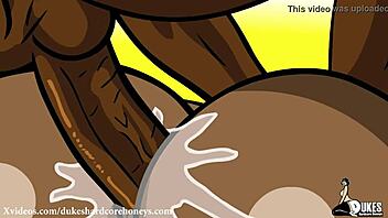 Big booty black bbw cheats and takes huge cock up her ass, moaning loudly