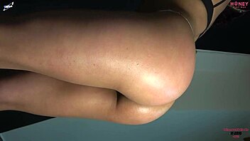 Spanking this big ass hard with a whip until buttocks turn red