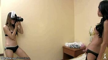 Feminine Ladyboy Teases Puffy Nipples And Strokes Hard Shecock