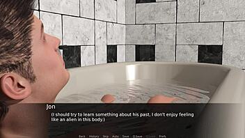 Beautiful shemale goddess in a femdom arrangement in visual novel