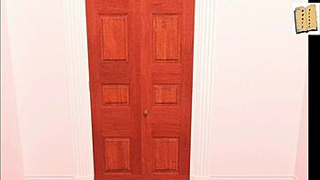 Isabella kisses passionately in the library. Her big tits pressed against him.