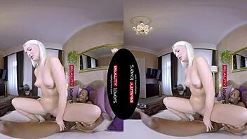 Realitylovers presents black guy muff diving blonde in vr