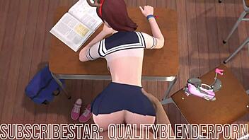d va gets fucked in school, big tits bouncing in pov creampie game