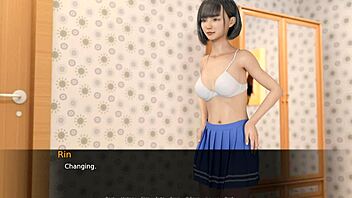 Beautiful shemale goddess in a femdom arrangement in visual novel