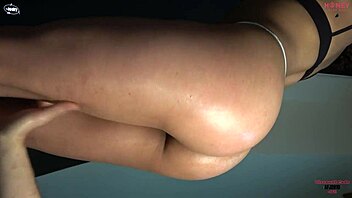 Spanking this big ass hard with a whip until buttocks turn red