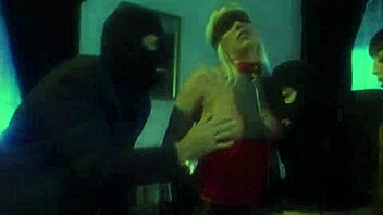 blindfolded in latex for anal orgy with toys