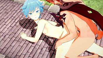 genshin impact yaoi with tartaglia and chongyun