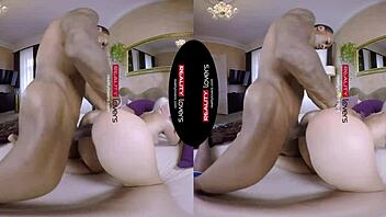 Realitylovers presents black guy muff diving blonde in vr