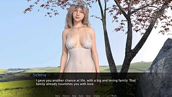 Beautiful shemale goddess in a femdom arrangement in visual novel
