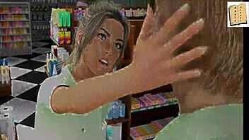 Gagged woman hoisted for pussy prodding.