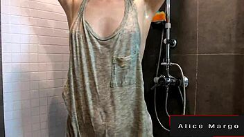 Masturbation in the shower sexy blonde