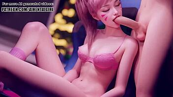 is dva's blowjob uncensored in hentai?