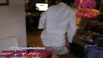 Clothed gyno exam with accidental pussy exposure and more