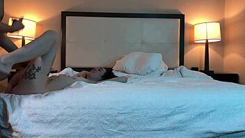 Fucking HOT tatted petite 18+ beauty in MISSIONARY!