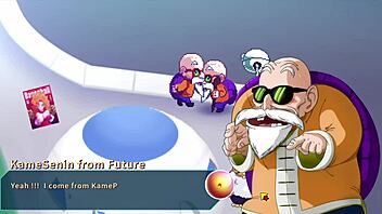 Hey, Vados flaunts huge boobs to Master Roshi in Kame Paradise 2! 😍