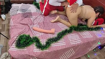 at christmas, i sucked my big ass stepmom's pussy and ass in a homemade scene