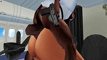 black cop searches and fucks muslim woman on an airplane