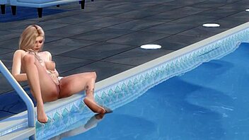 Uncensored Cartoon Depicts Blonde Girl Masturbating By The Pool In Detail