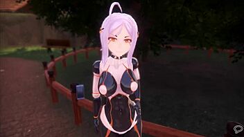 Monster girl sex doll performs a sexy dance in hentai episode 9