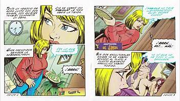 in this mexican comic, the gordibuena gets eaten out in a doubled position with hentai style