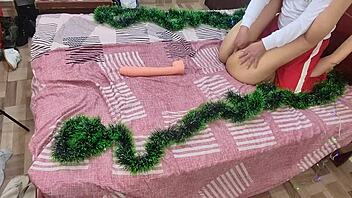 at christmas, i sucked my big ass stepmom's pussy and ass in a homemade scene