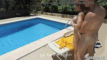 Fucking outside and cum in her ass