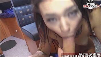 Real German amateur teen 18+ gets naughty in car POV