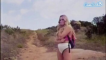 Petite blonde teen's wild outdoor adventure with BBC