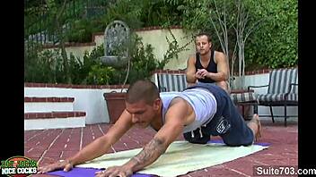 The excited gay jocks were 69ing outdoors
