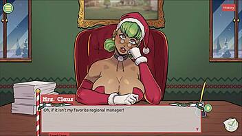 Claus secret surprise xmas hentai game ep 5 femboy cum all over santa
