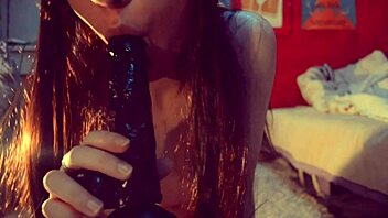 Petite Teen Rides Dildo With Buttplug