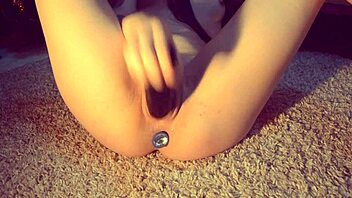 Petite Teen Rides Dildo With Buttplug