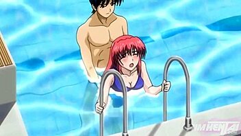 صديقتي ساخنة جداً، مهووس بصدرها العصير في أنمي هينتاي.