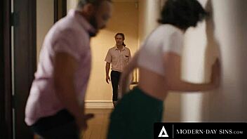 Casey says, 'Hubby, this sneaky sex is turning into a wild gangbang with in-laws.'