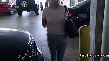 Dude Makes Blonde Laugh Before Fucking Her Publicly