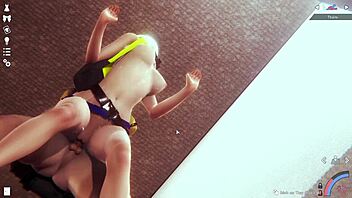 anime playing from the back in 3d porn