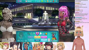 Vtuber Lewdneko in a livestream playing HuniePop 2: Double Date Part 8