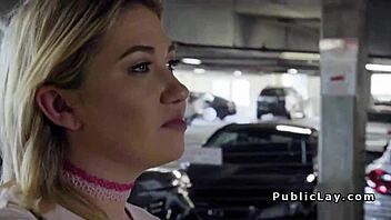 Dude Makes Blonde Laugh Before Fucking Her Publicly