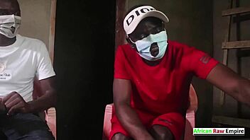 african threesome in public abandoned house