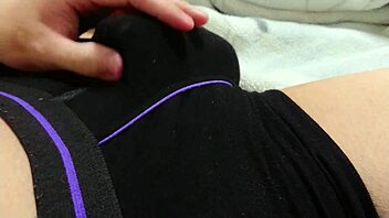 pants inner ejaculation followed by intense handwork for more release in this asian scene.