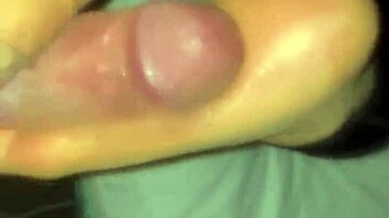 Cum on worn nylon boots in a secret Asian massage parlor